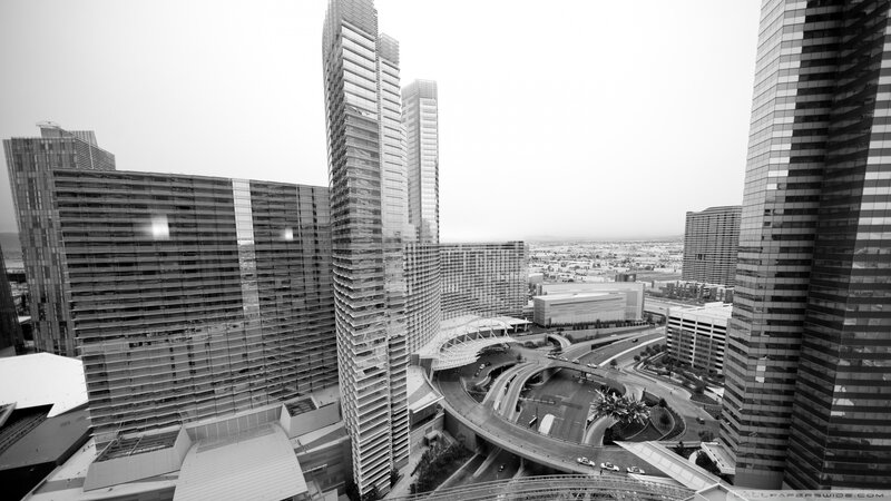 Urban skyline with modern skyscrapers