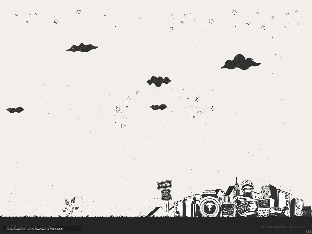 urban skyline with stars