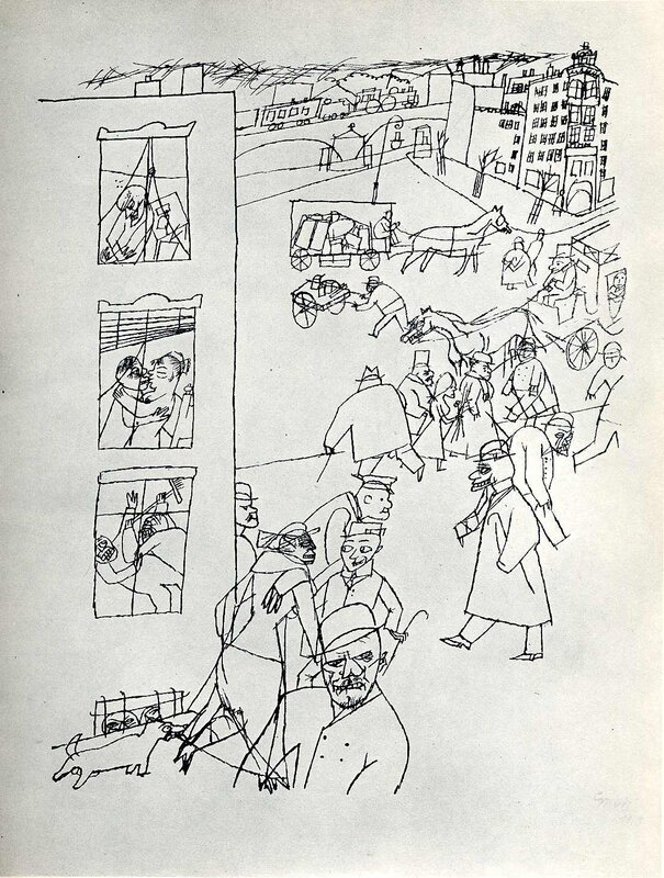 Urban Street Scene Drawing