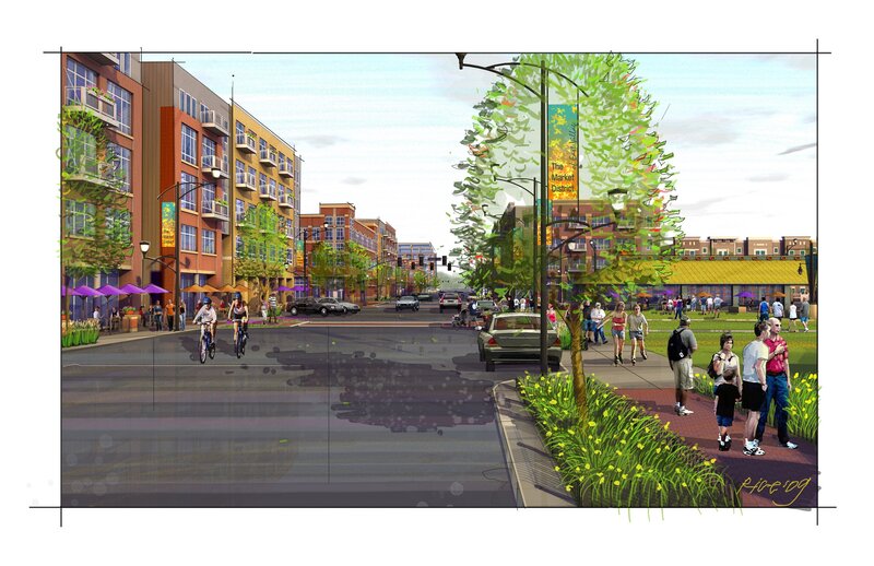 Urban street scene rendering