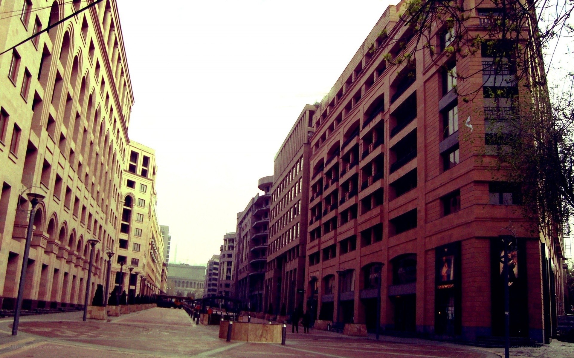 urban street with modern buildings