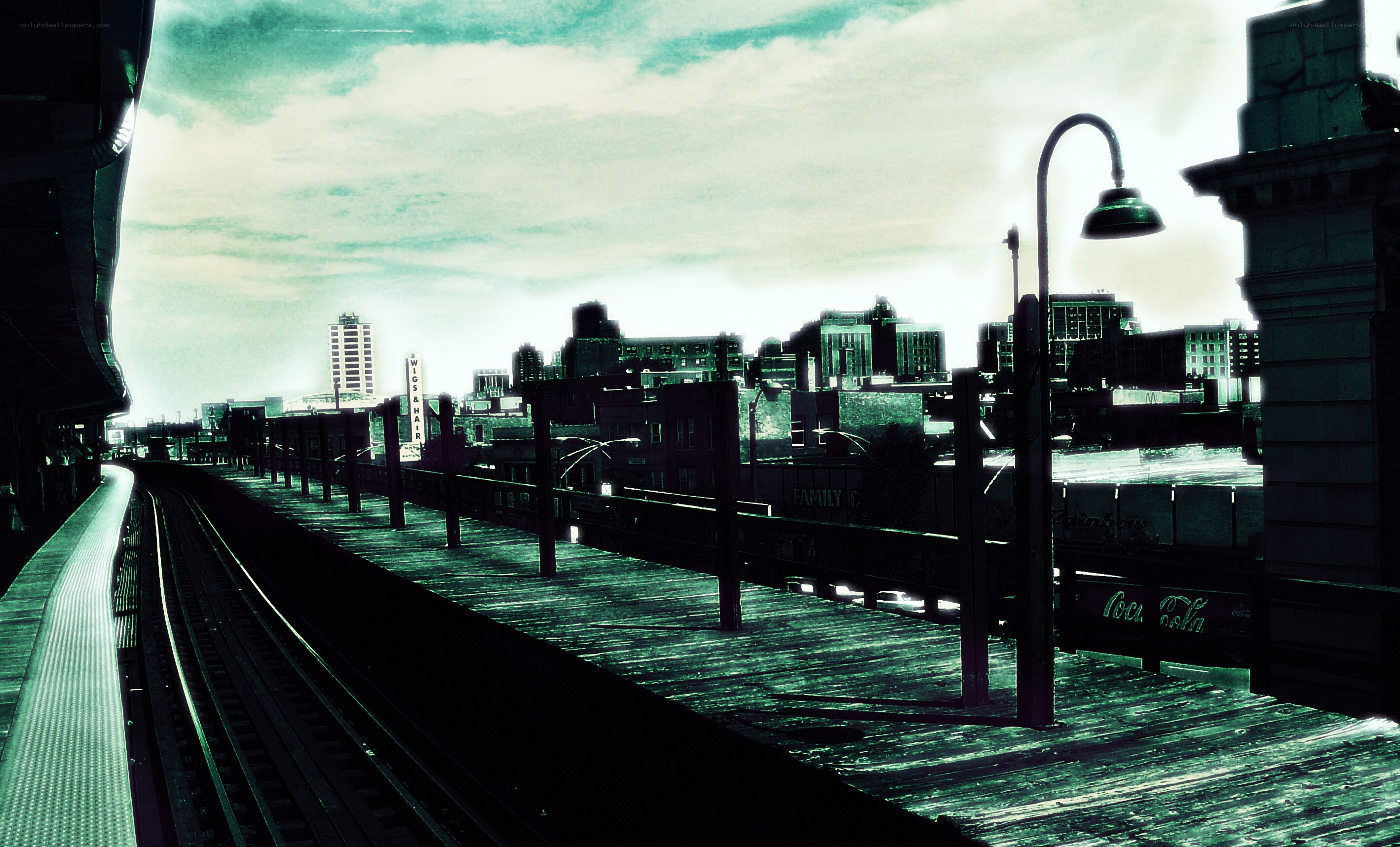 Urban train station view