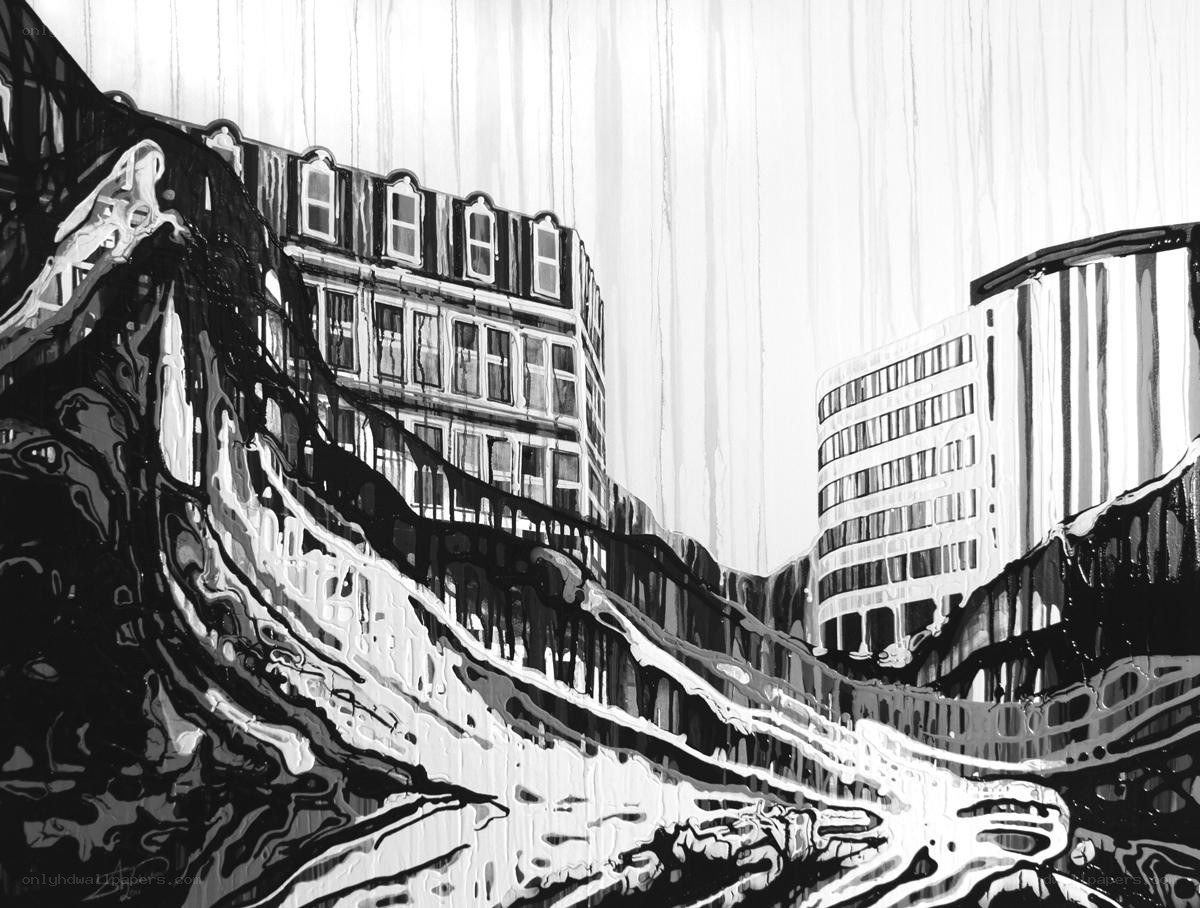 Urban wave art illustration