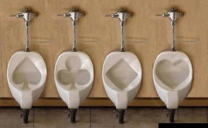 Urinals with Card Suits