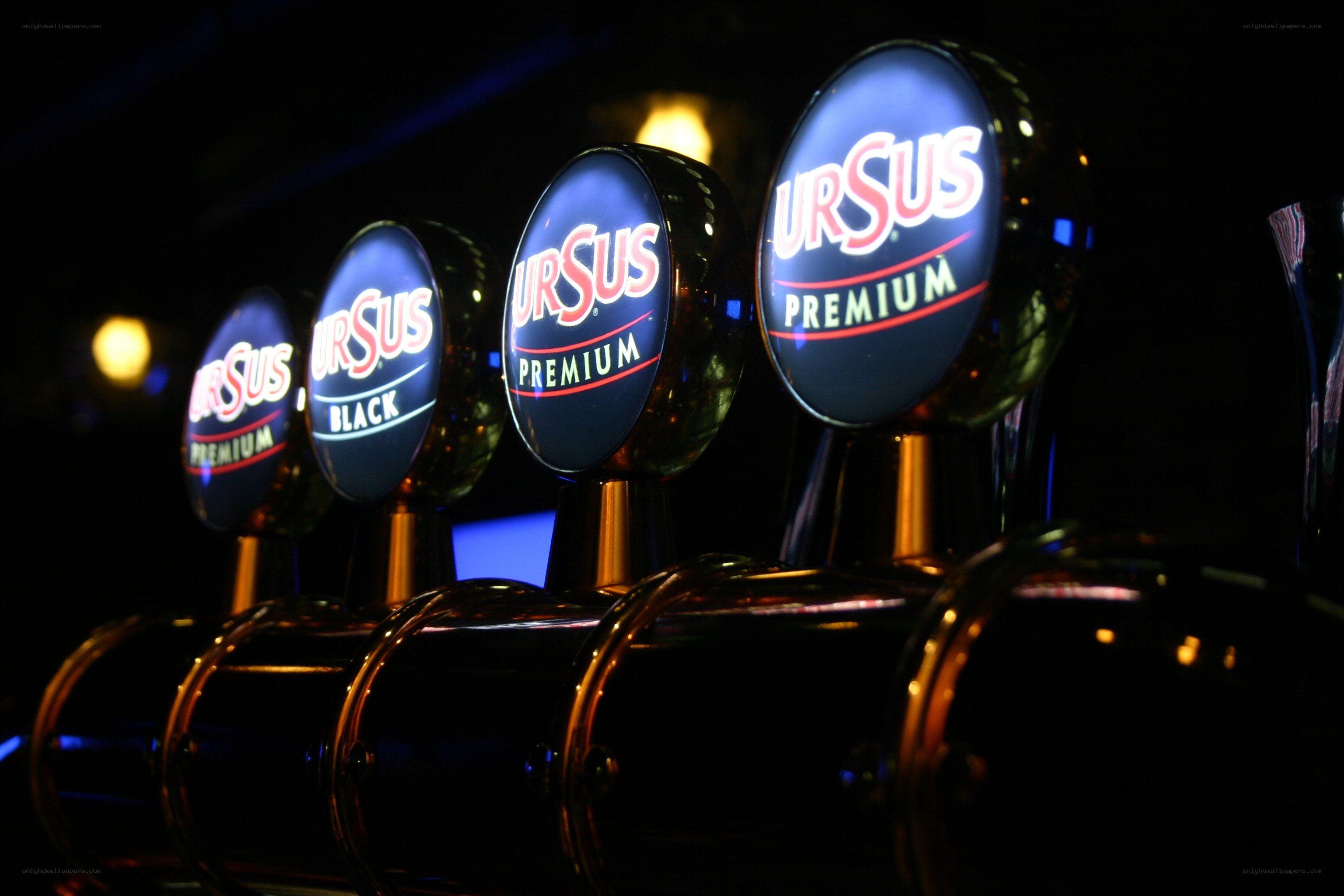 Ursus beer taps in a bar