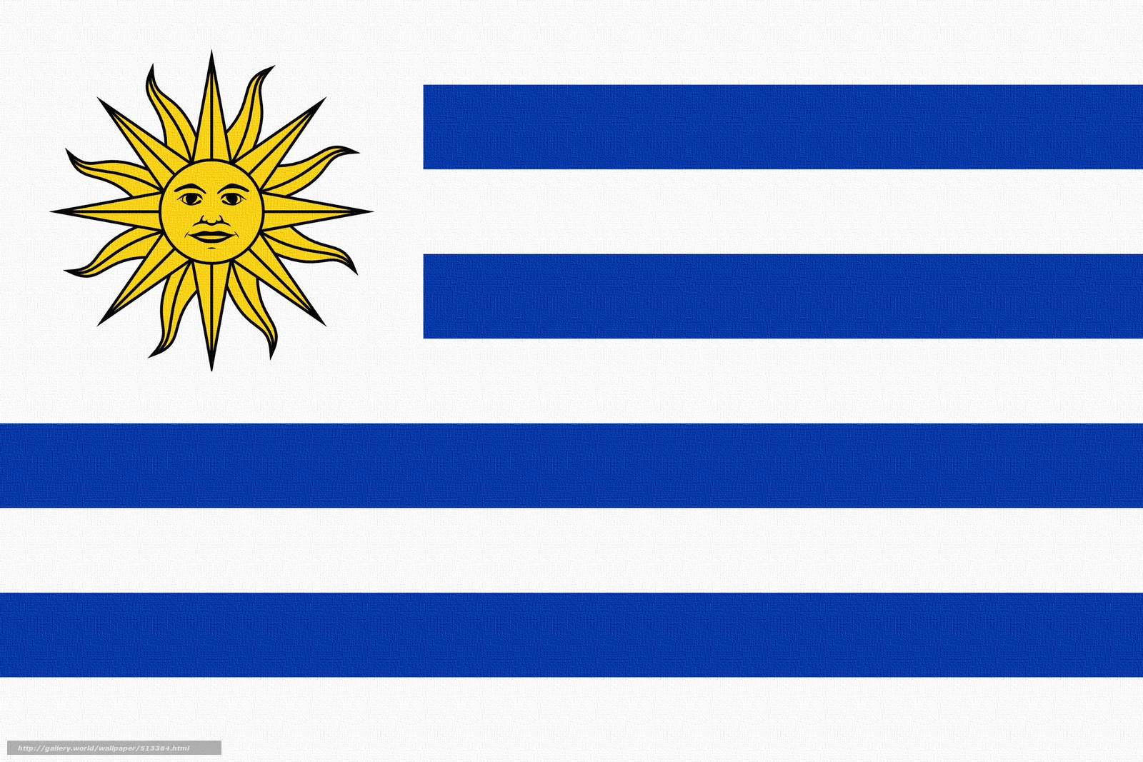 Uruguay flag with Sun of May