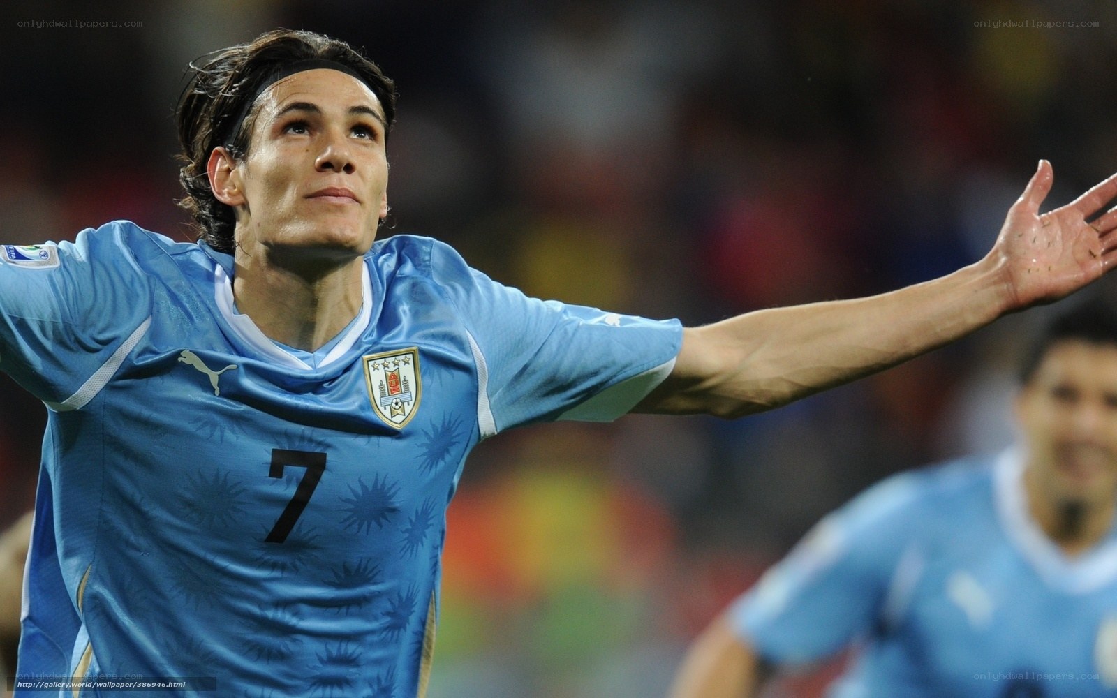 Uruguay football player celebrating