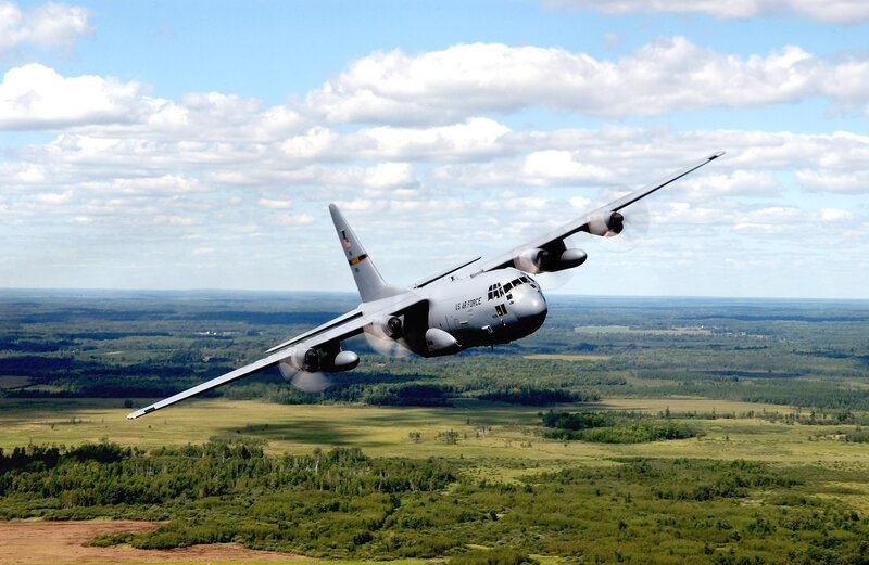 US Air Force C-130 Hercules in flight
