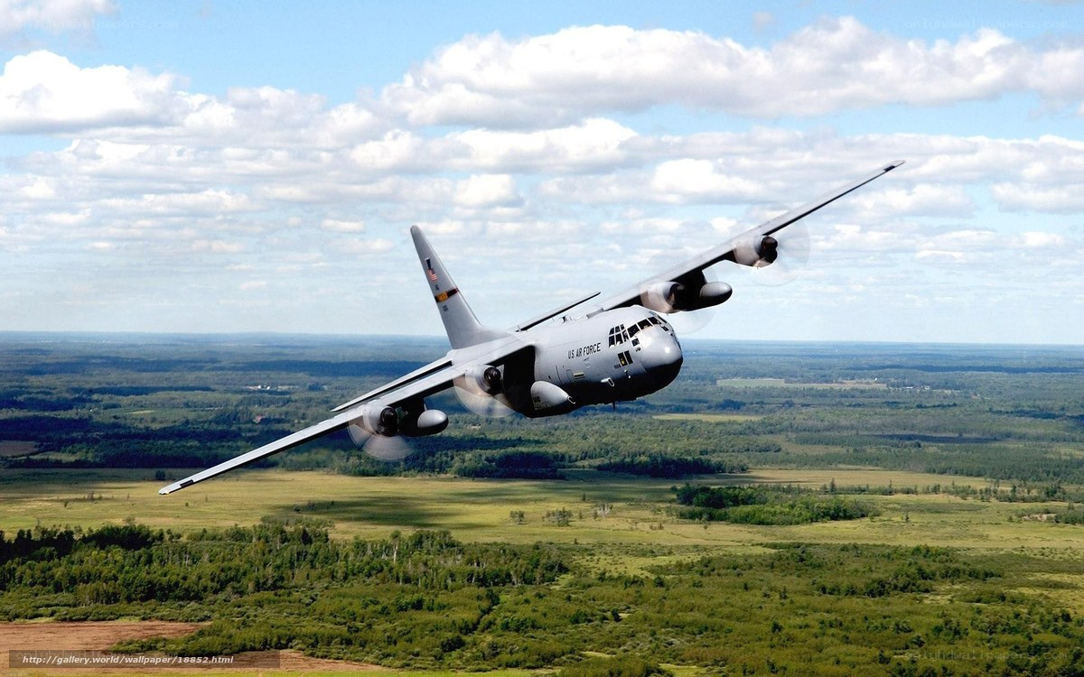 US Air Force C-130 in flight