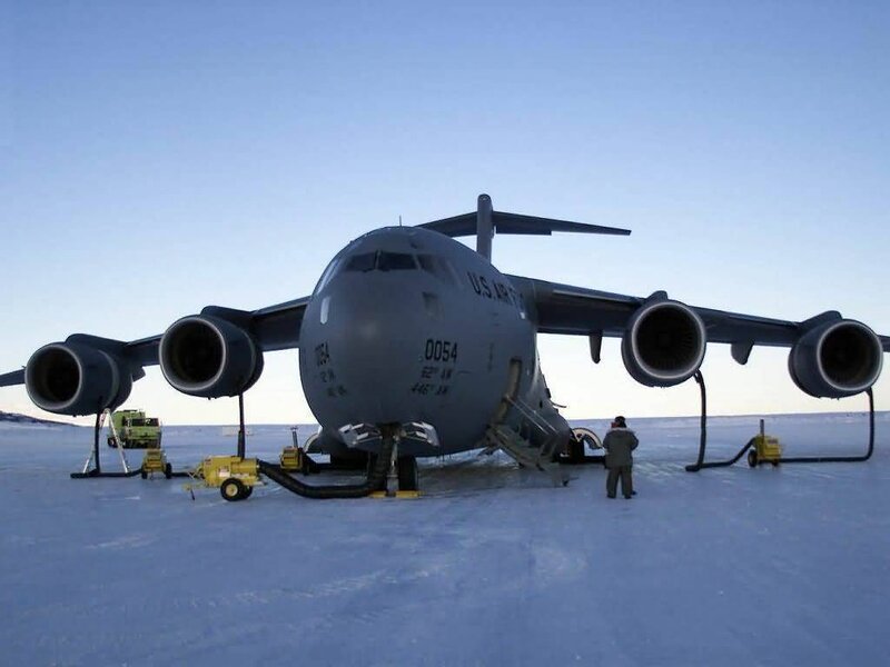 US Air Force C-17 in snowy environment