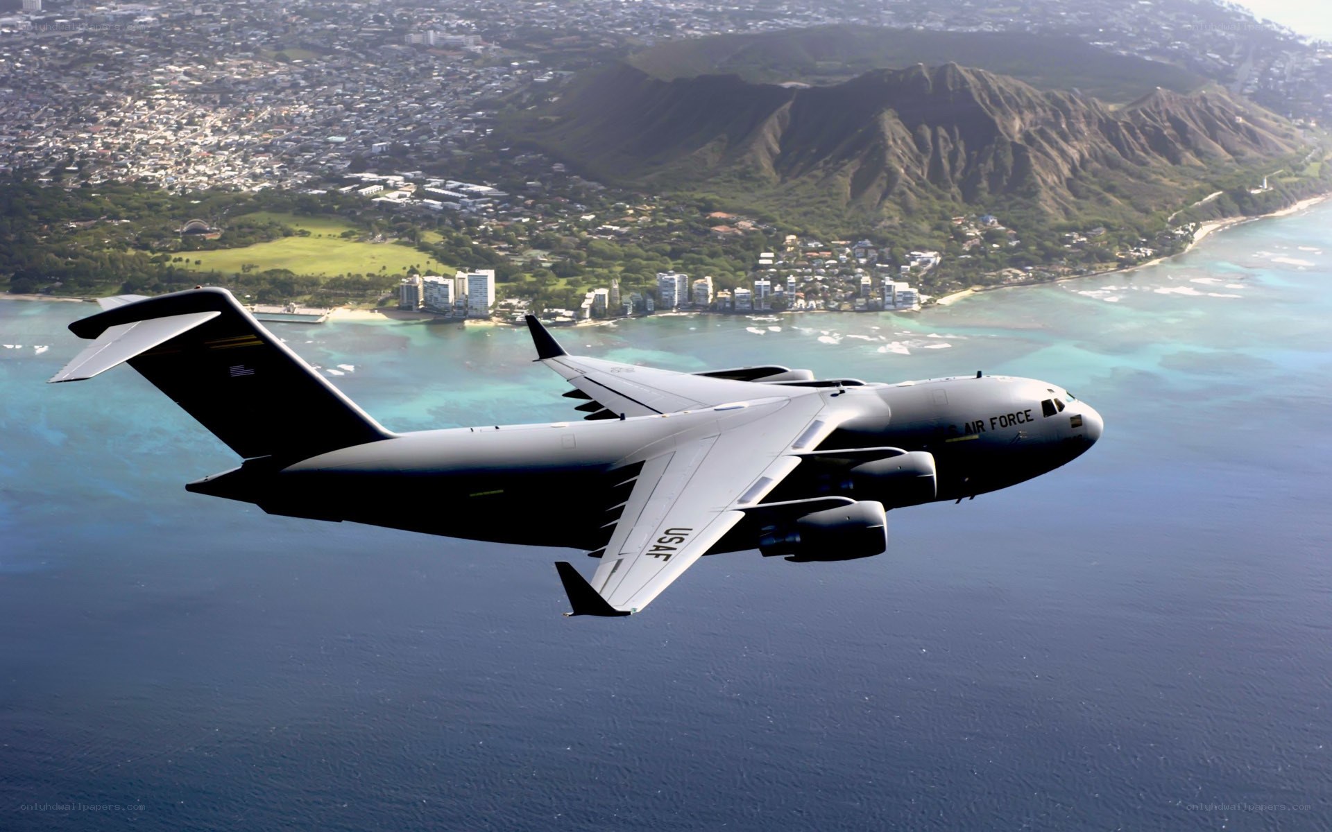 US Air Force C-17 over Hawaii