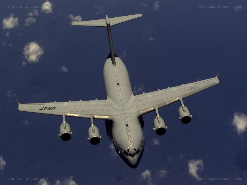 US Air Force cargo plane in flight