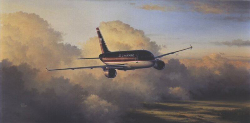 US Airways Airplane — Blue, Dramatic