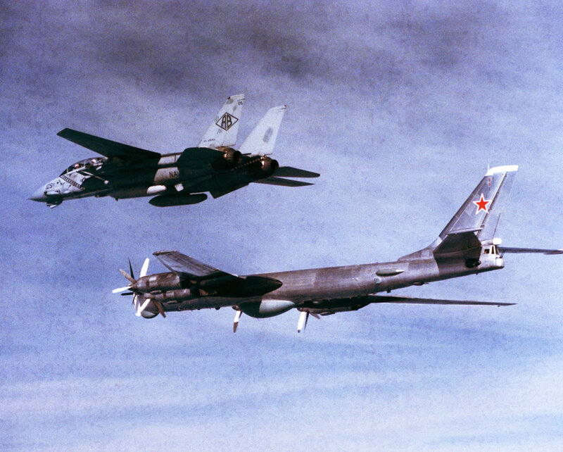 US and Soviet aircraft in flight