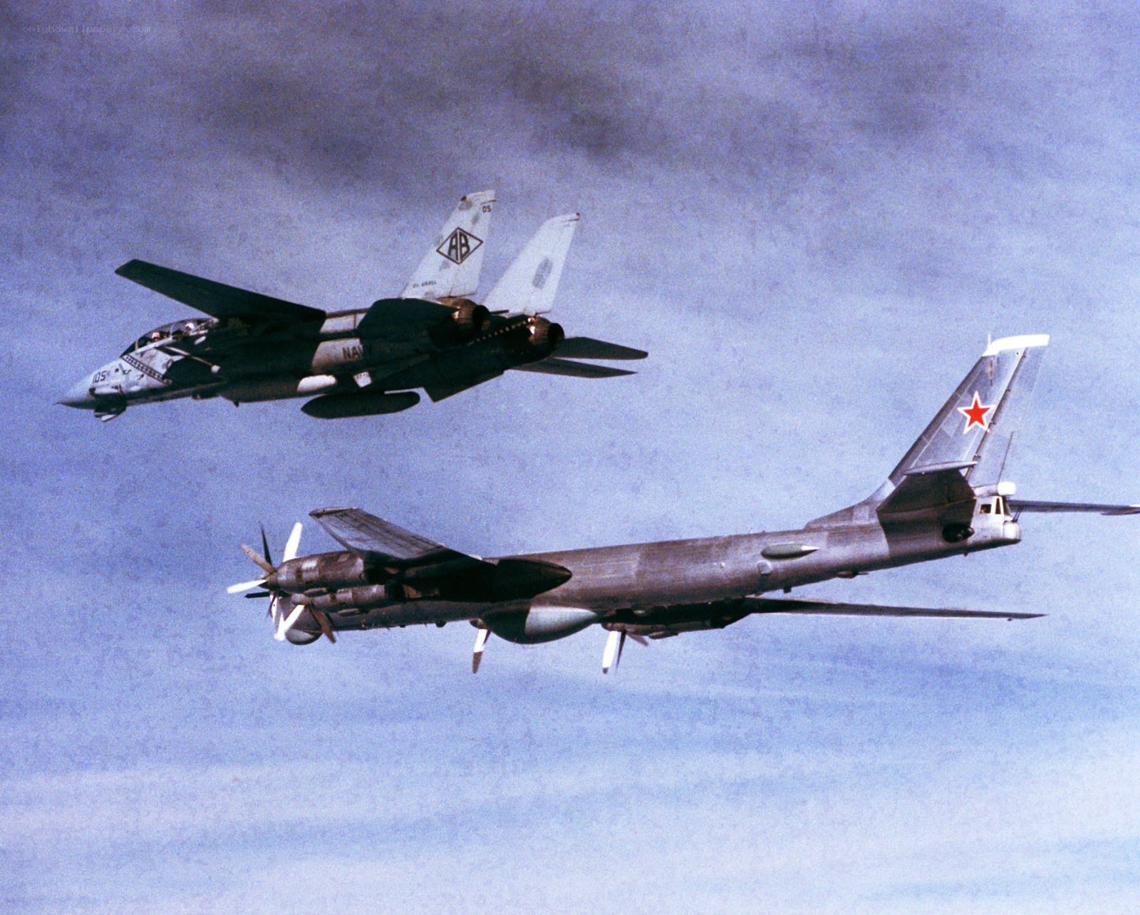 US and Soviet aircraft in flight
