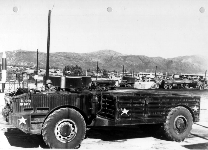 US Army military truck in field