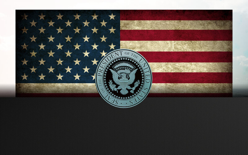 US flag with presidential seal