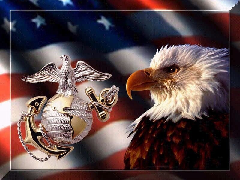 US Marine Corps Eagle and Flag