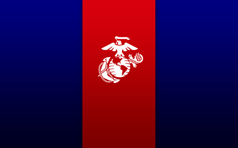 US Marine Corps emblem on red and blue