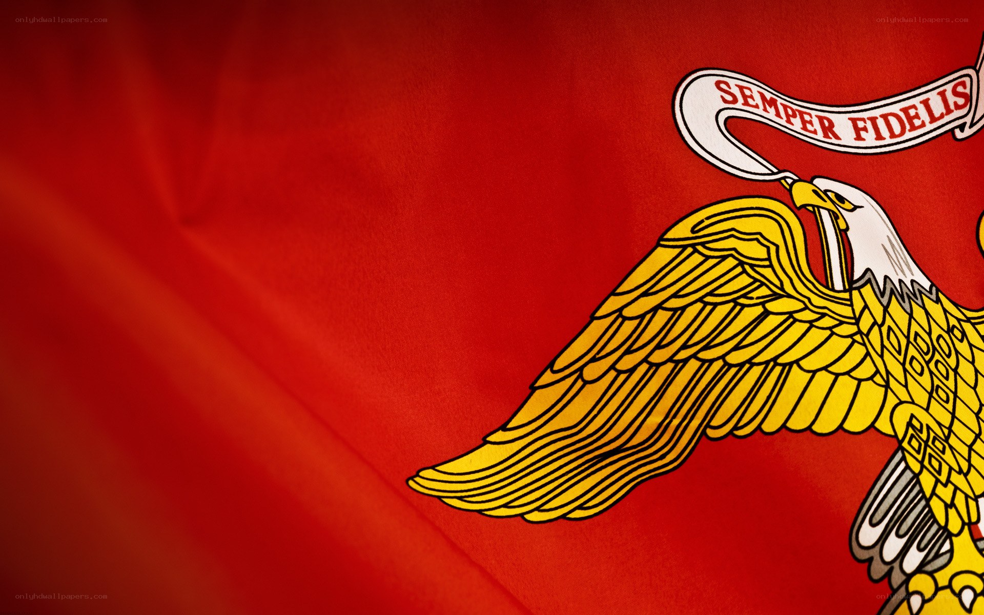 US Marine Corps emblem on red background