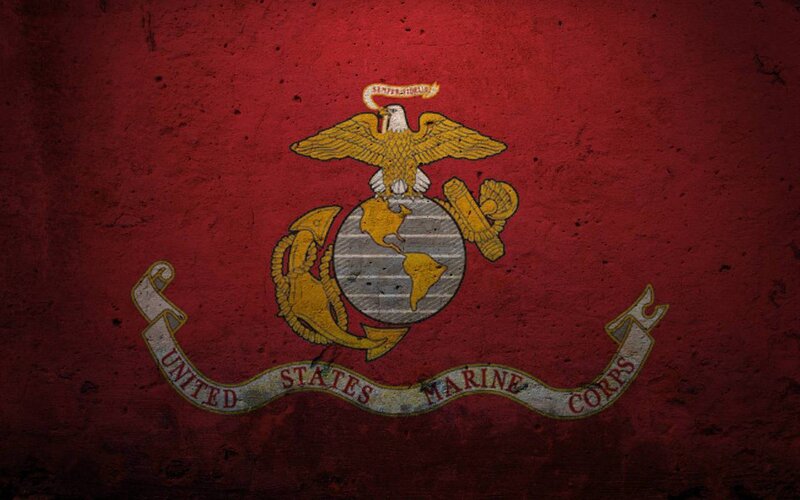 US Marine Corps emblem on red
