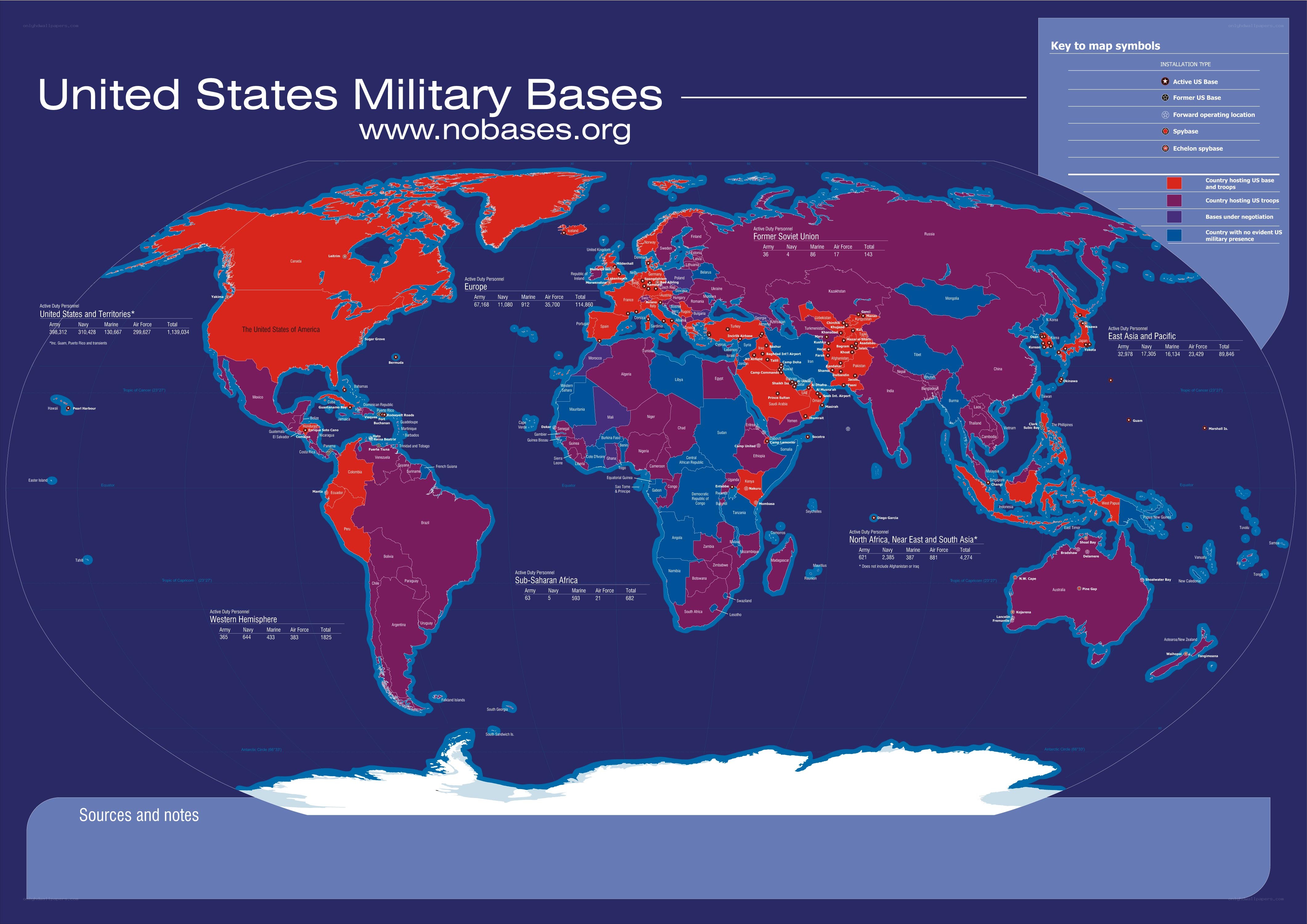 US Military Bases Map