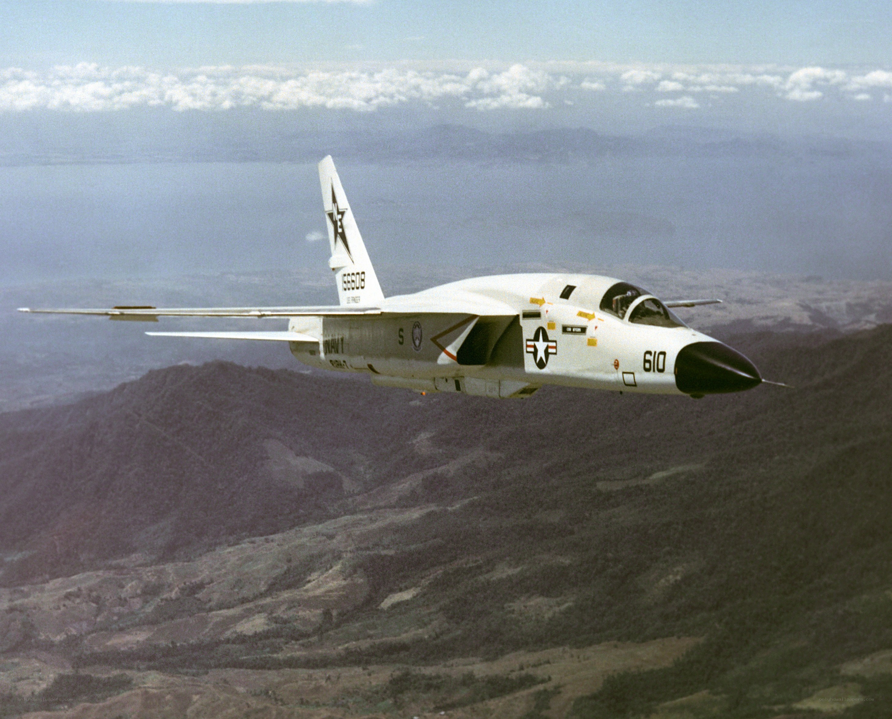 US Navy fighter jet in flight