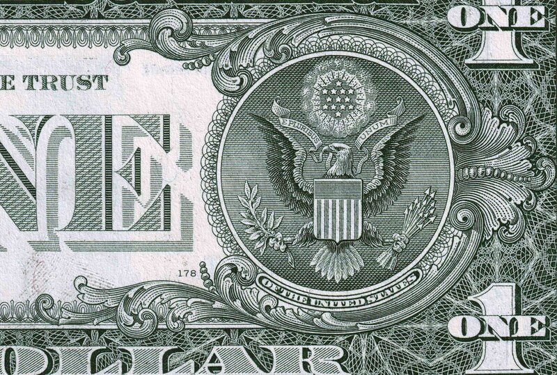 US one-dollar bill back