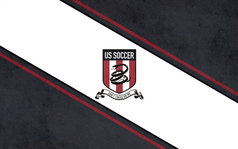 US Soccer logo on diagonal background