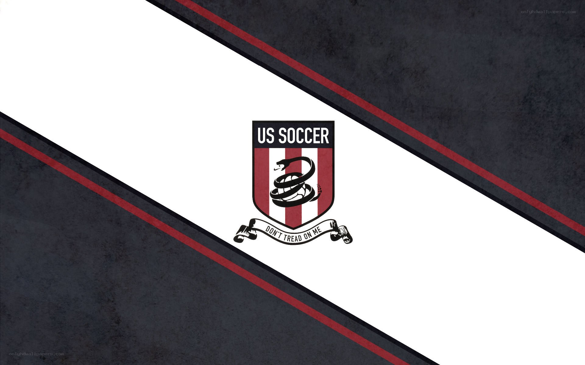 US Soccer logo on diagonal background