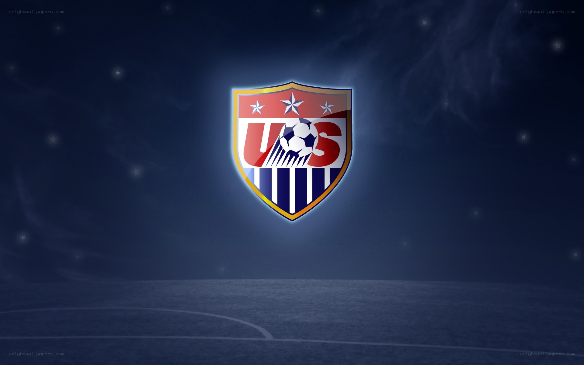 US Soccer logo on field