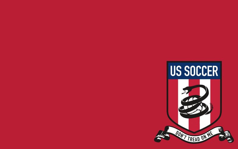US Soccer logo on red