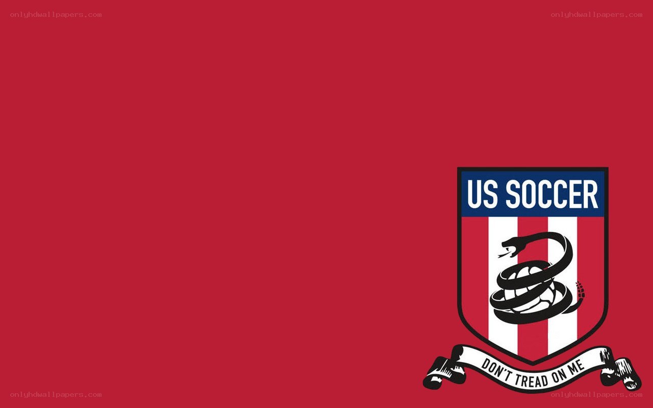 US Soccer logo on red