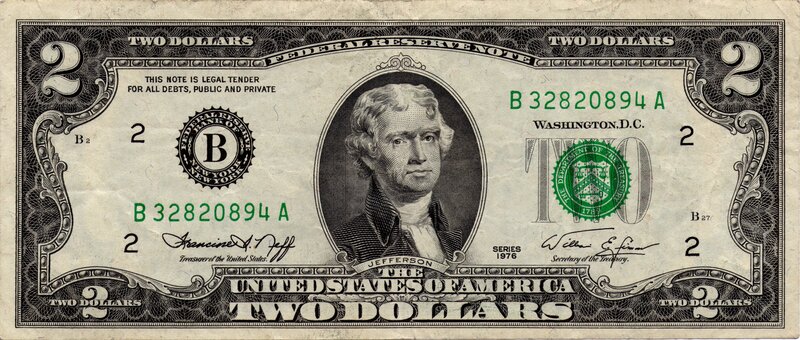 US two-dollar bill