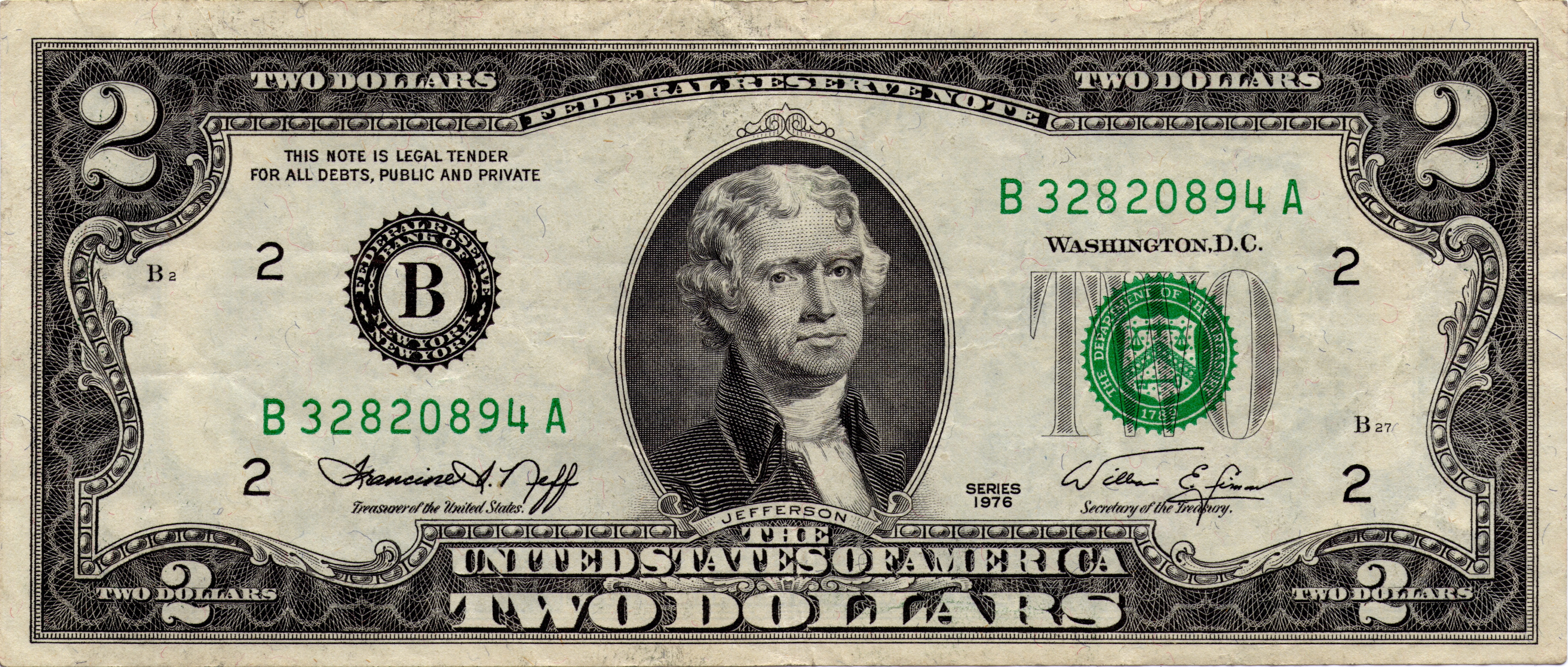 US two-dollar bill