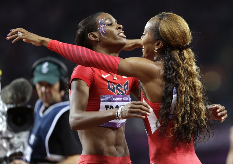 USA athletes celebrate victory