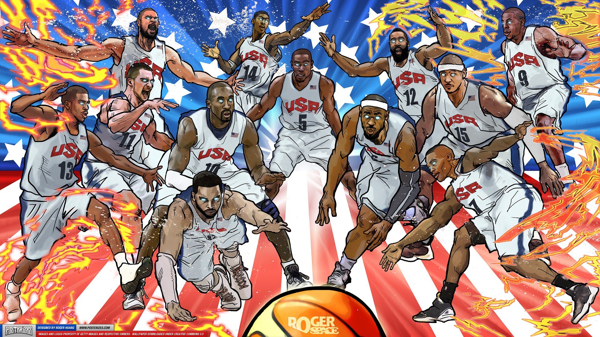 USA Basketball Team Art
