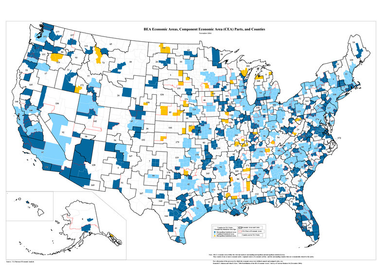 USA Economic Areas Map