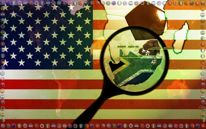 USA flag with World Cup map