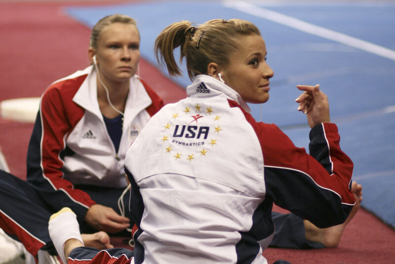 USA gymnastics team at competition