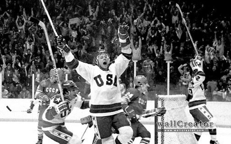 USA hockey team celebrates victory