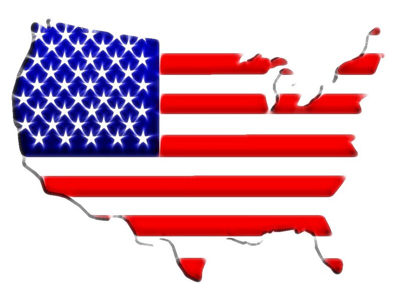 USA map with flag design