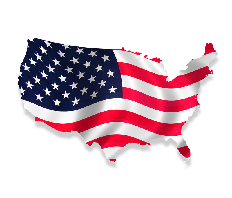 USA map with flag design