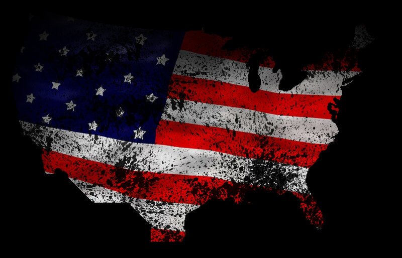 USA map with flag design