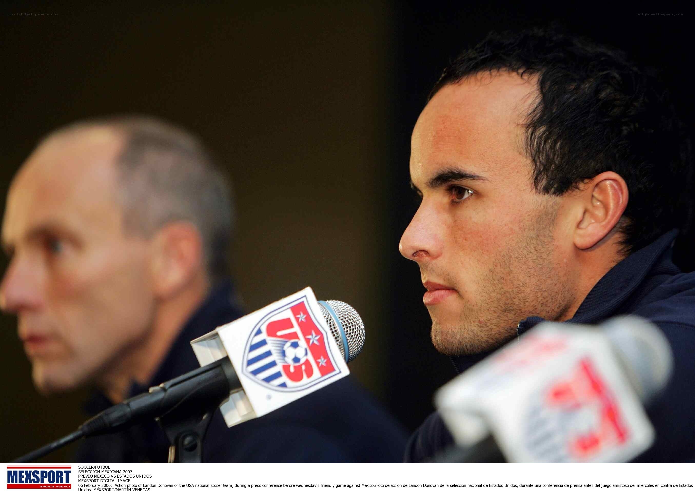 USA soccer player at press conference