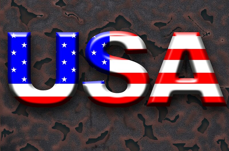 USA Text on Rusted Surface
