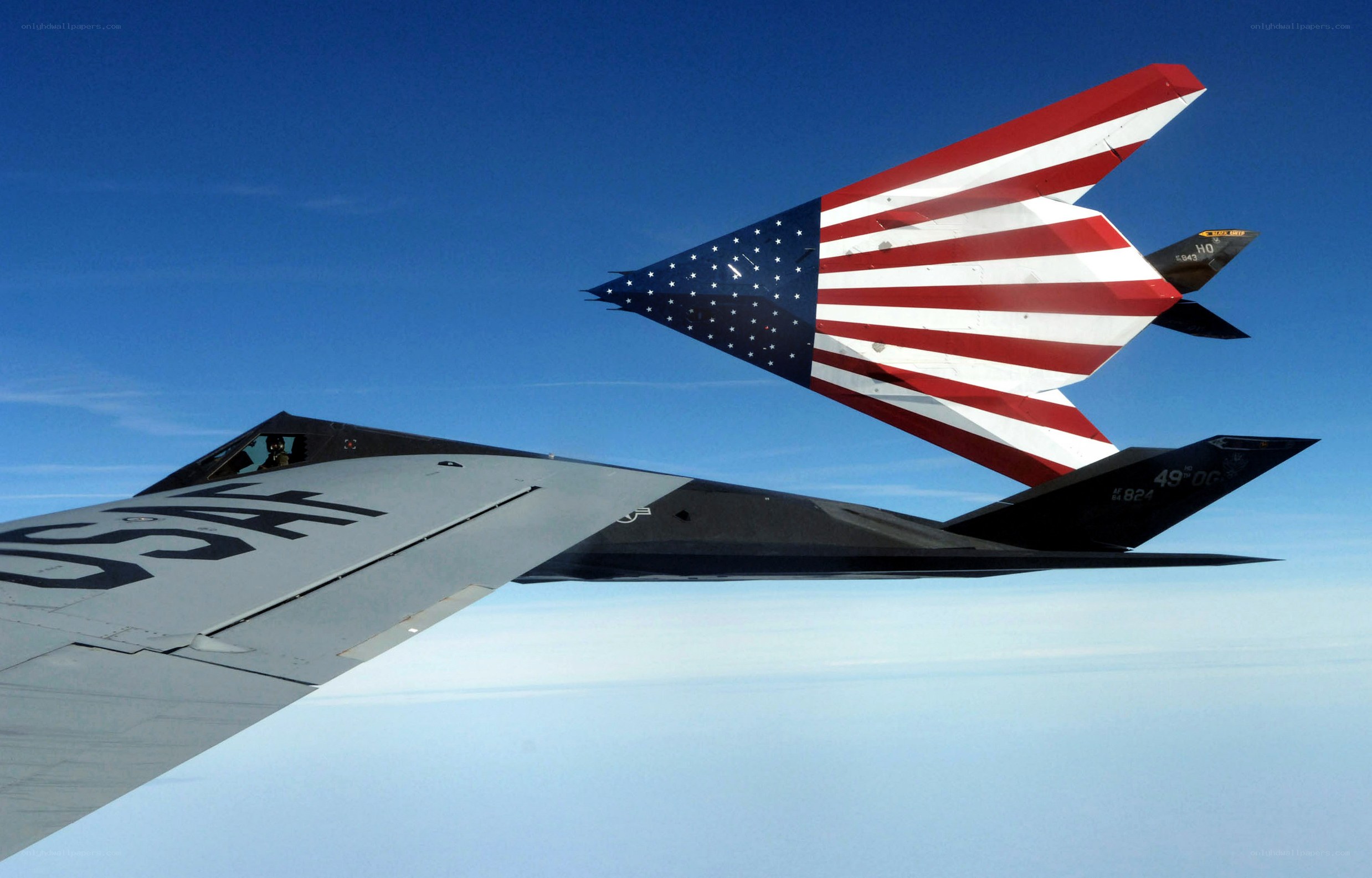 USAF stealth aircraft in flight