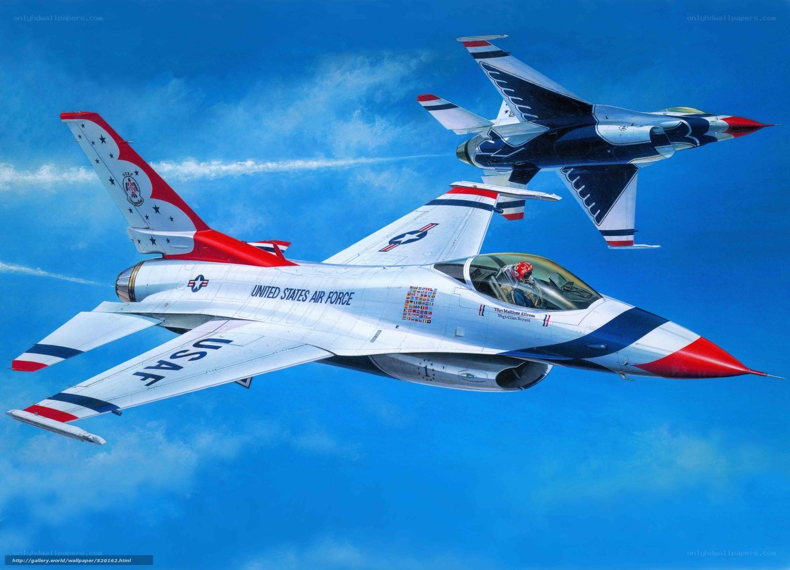 USAF Thunderbirds jets in flight