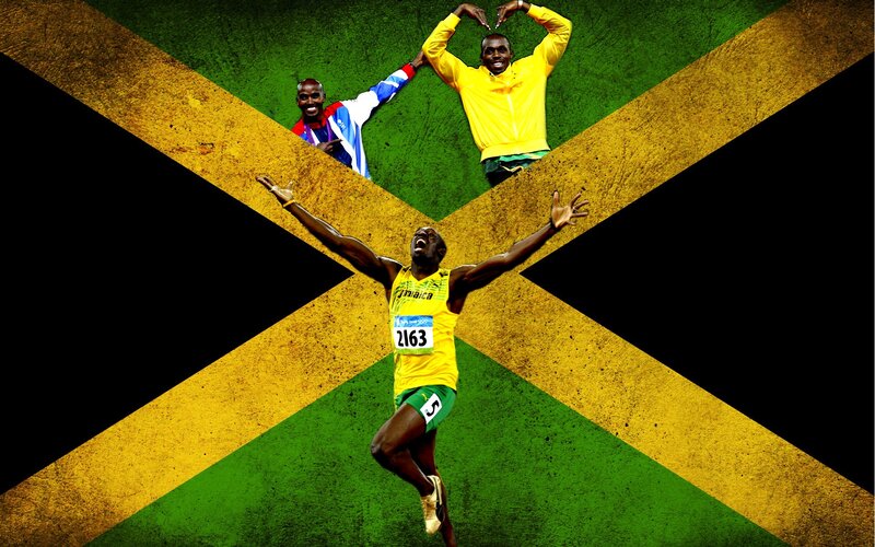Usain Bolt celebrating victory