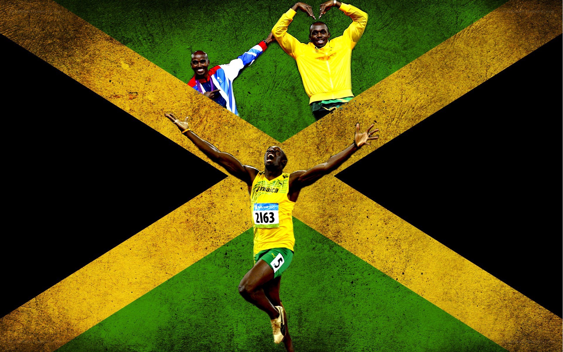 Usain Bolt celebrating victory